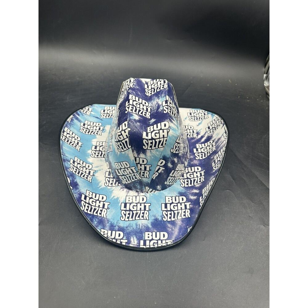 Bud Light Seltzer Cowboy Cardboard Beer Box Party Hat One Size Adult